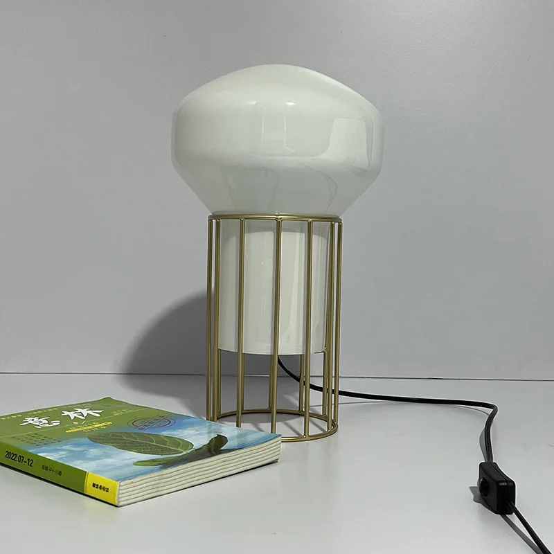 Italy Design Metal Floor Lamp with Glass Lampshade Table Desk Light E27 Bulb