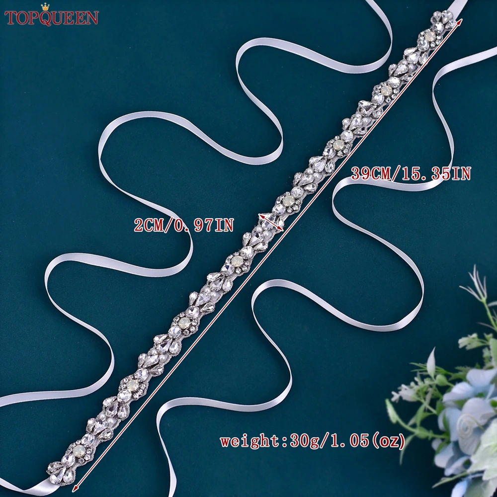 TOPQUEEN Handmade Belt Diamond Wedding Belt Dress Waist Seal Runway Gown Styling Waist Cinching Bridal Accessories S472