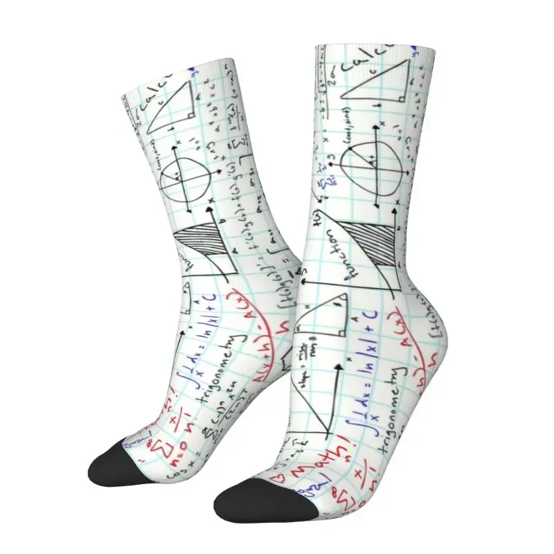 

Y2K fashion printed math homework for men women stretch summer autumn winter mathematical mathematics teacher crew socks