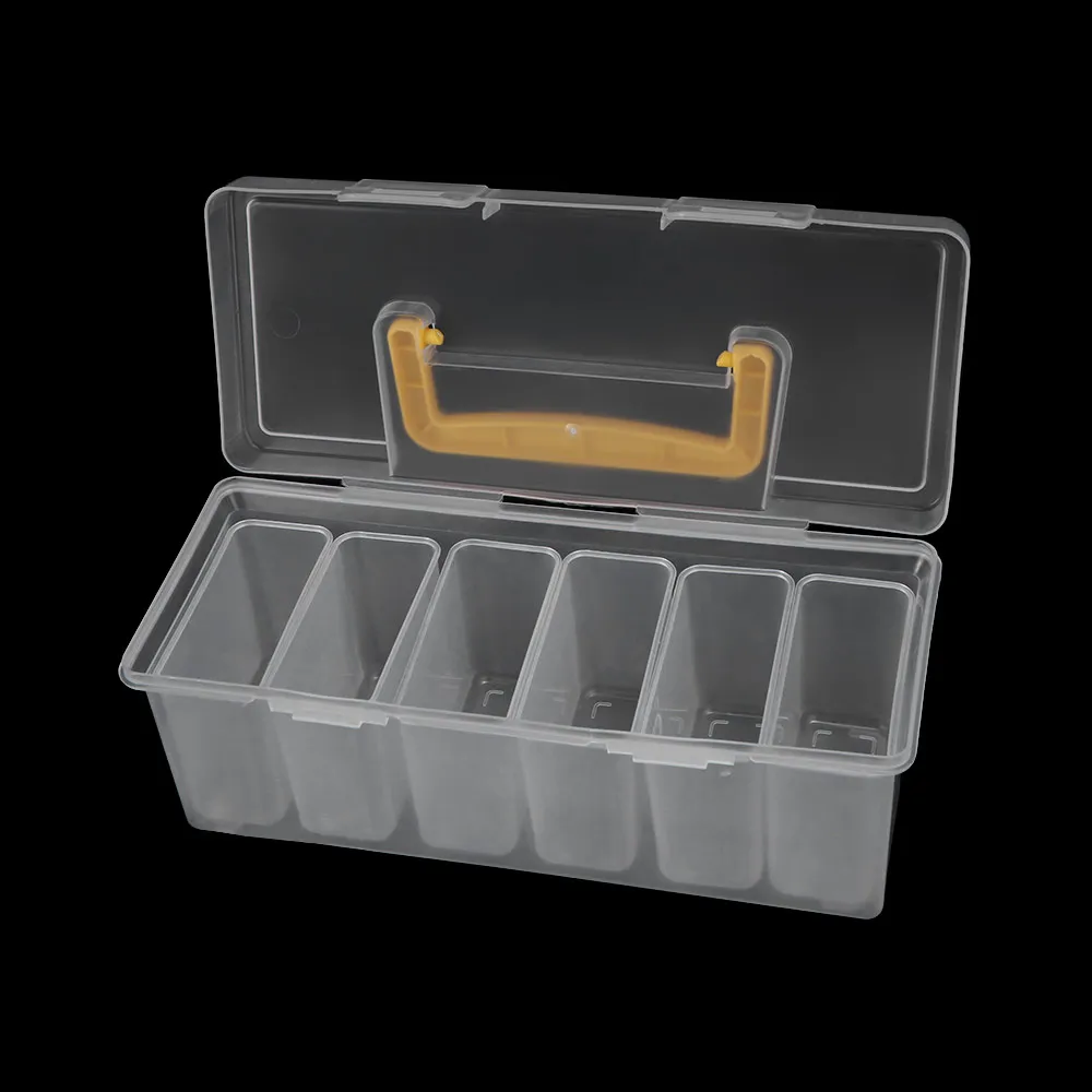 7pcs Multi-Compartment Tool Parts Storage Box Set Wear Resistant Waterproof Transparent Portable Tool Organizer Large Capacity