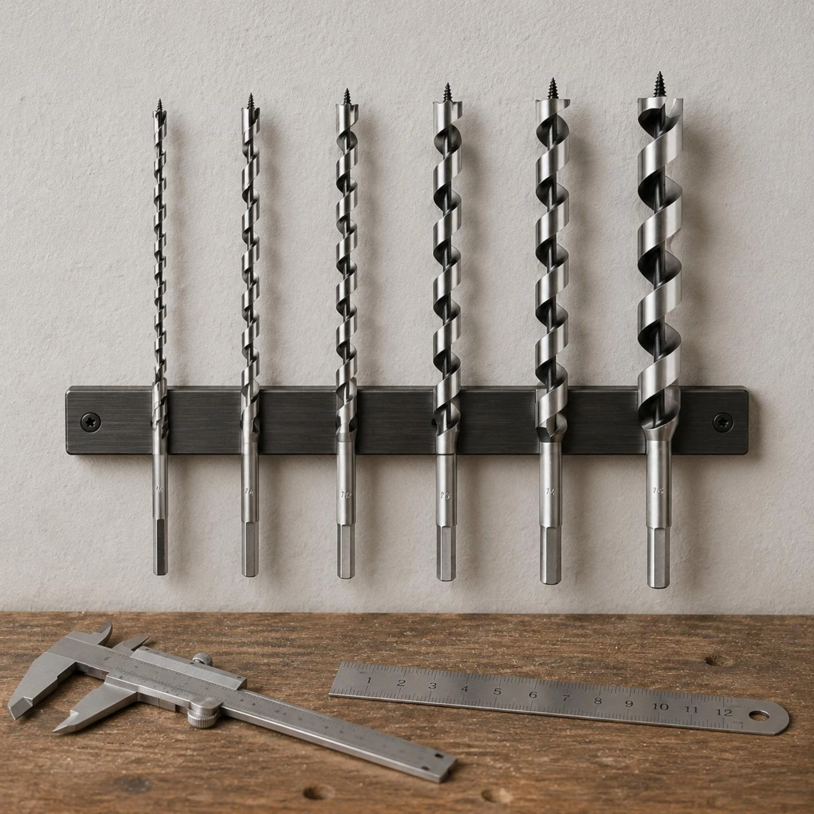 Woodworking Drills - Zestaw 6 sztuk długich świderów spiralnych,