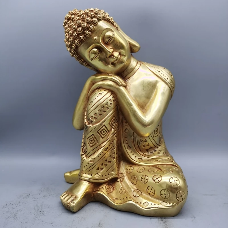 Pure Copper Guanyin Meditation Tathagata Buddha Creative Home Crafts Zen Ornament