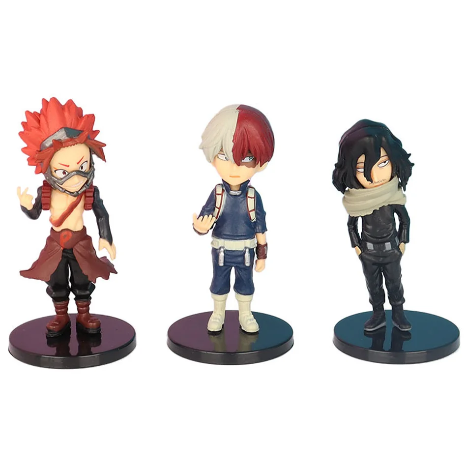 My Hero Academia 9 Pcs Cute Ver. Midoriya All Might Bakugou Shoto Ochaco PVC Action Figure Boku no Hero Gift Doll Model 8-10cm