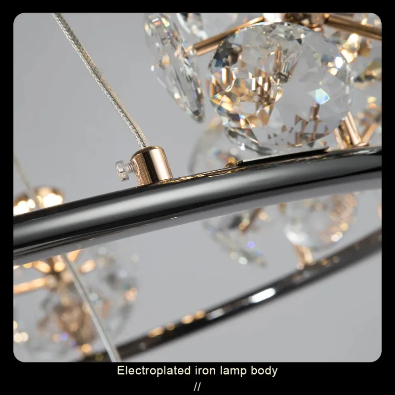 Modern Crystal Glass Ball Ceiling Chandelier Table Dining Living Room Kitchen Bedroom Island Villa Hall High-End Hanging Lamps