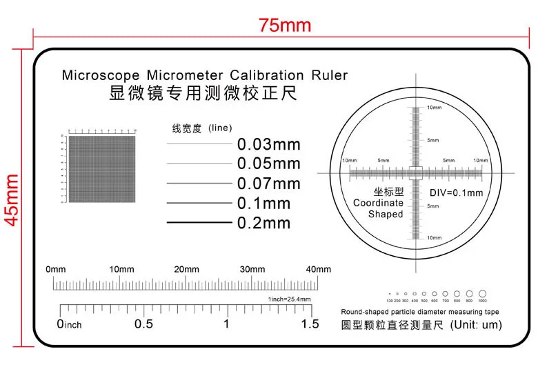 Microscope Special Micrometer Correction Ruler Filene Point Gauge Ruler High Precision Measurement Gauge Transparent Soft Ruler