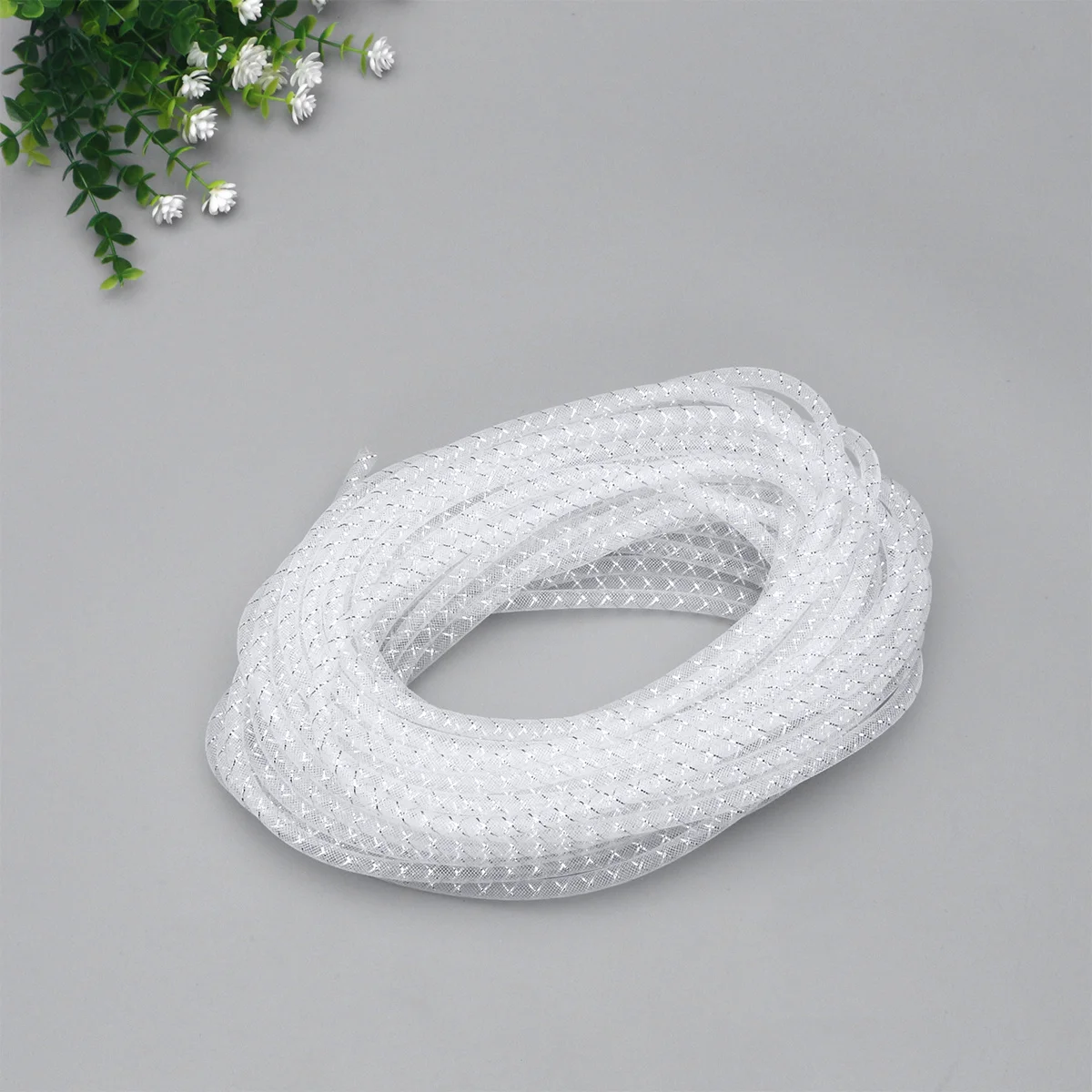 أنبوب شبكي مرن من البوليستر، أنبوب جديلة شبكي إبداعي، مستلزمات صناعة المجوهرات بنفسك للنساء والأطفال، جلد أبيض مريح
