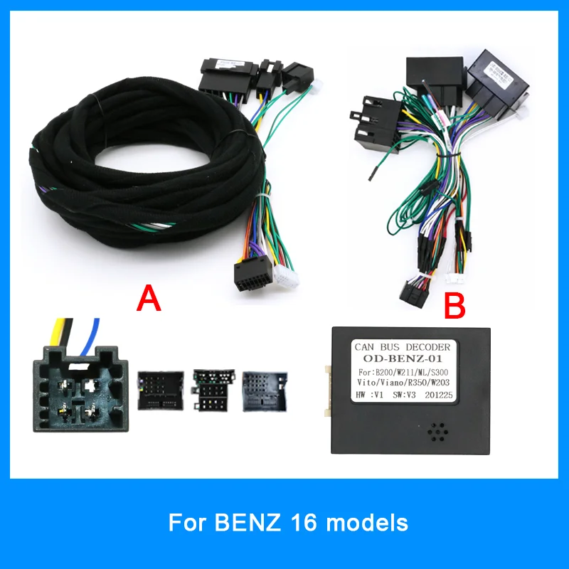 cabos-para-benz-16ª-geracao-weyting-pacote-de-cabos-de-alimentacao-da-classe-s-203-6-metros-de-antena-volkswagen-com-tres-conectores