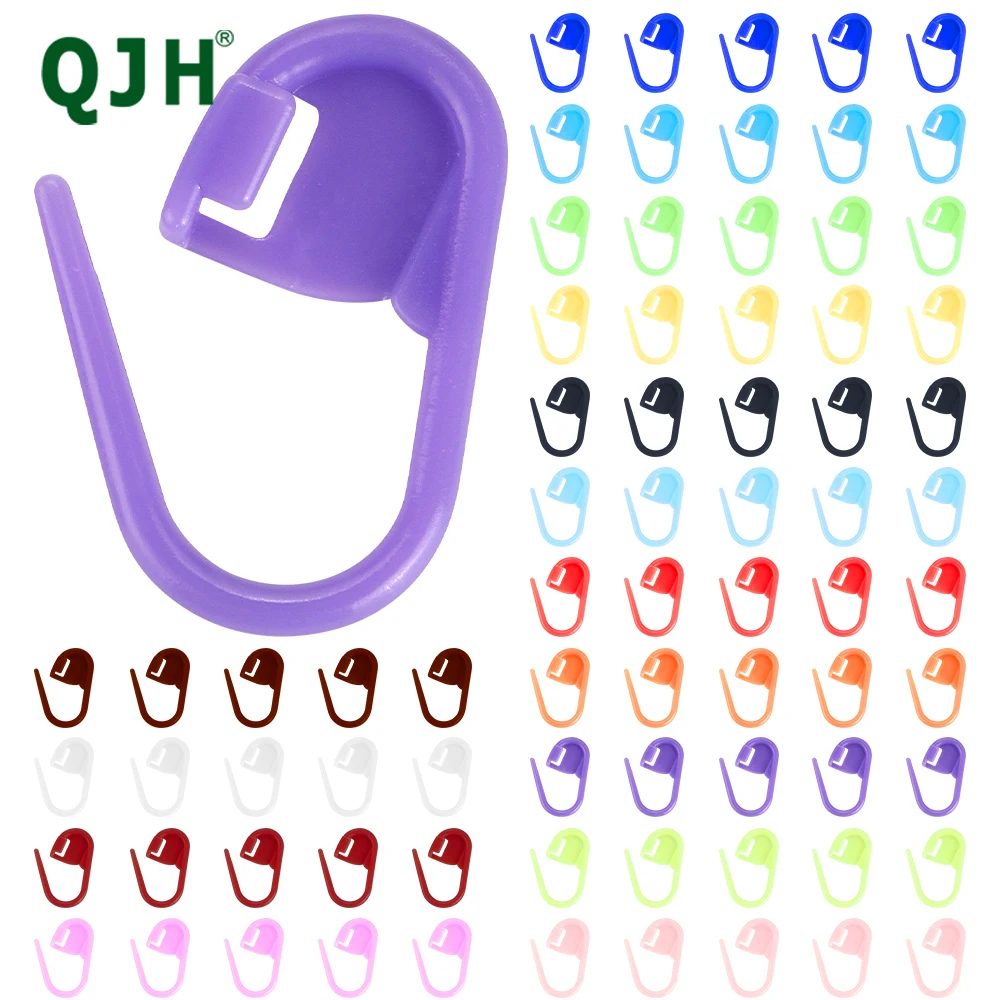 QJH 50/200/500 Pcs Mix Color Knitting Stitch Counter Crochet Locking Stitch Markers Stitch Needle Clip Knitting Crochet Markers