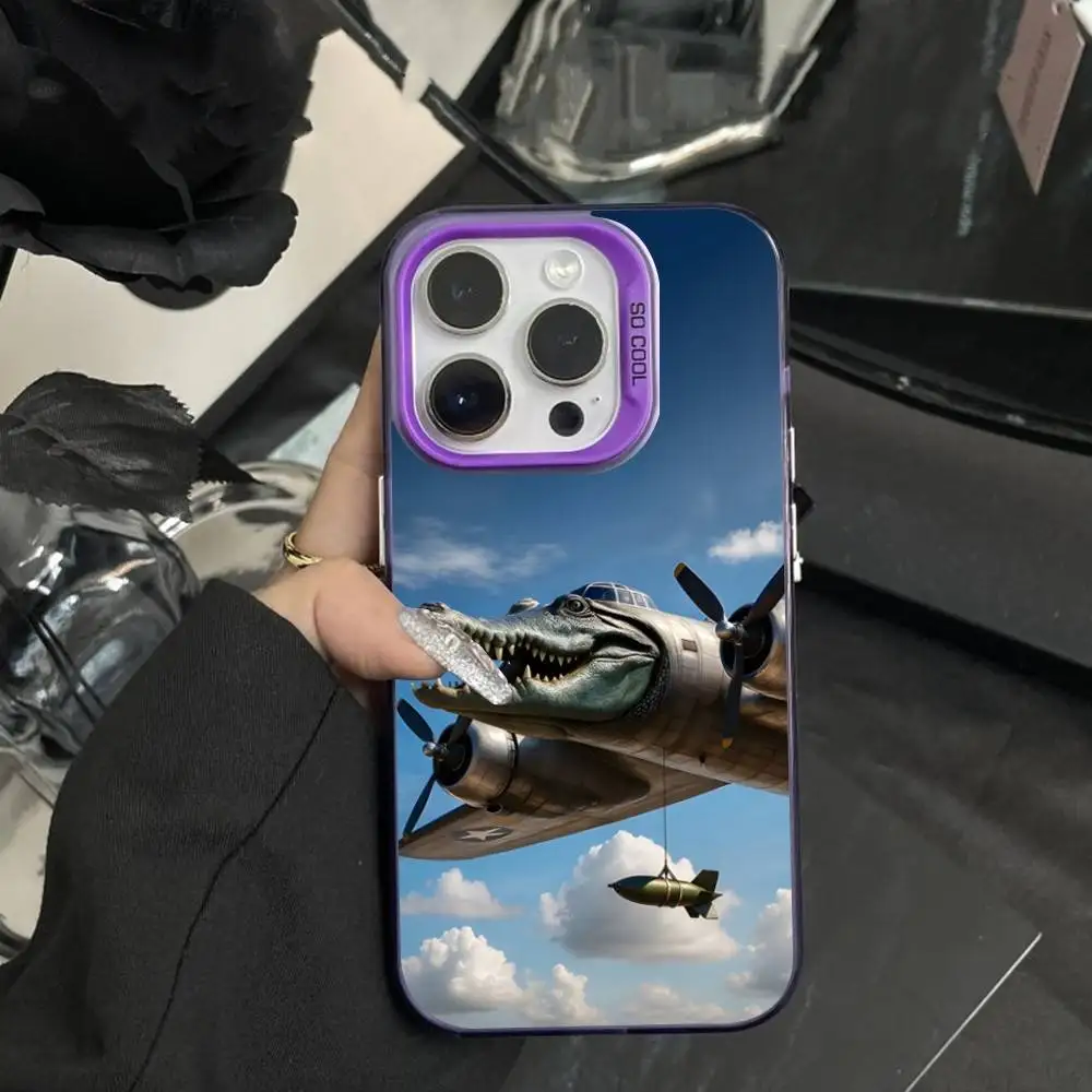 حافظة هاتف غريبة B-Brainrot T-Tralalero لهاتف iPhone 16,15,14,17,13,12,11,XS,Mini,Pro,SE,MAX غطاء سيليكون أرجواني غير لامع #5