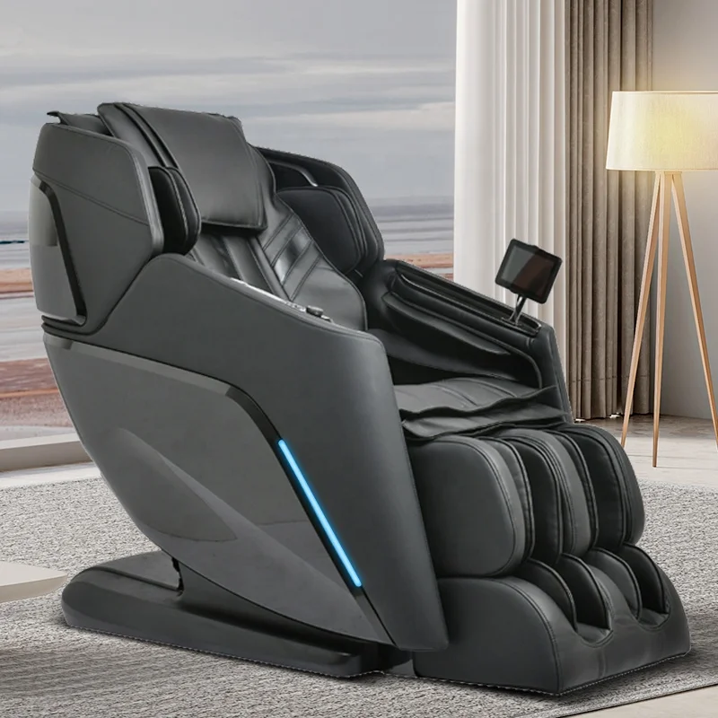 

Luxury Electric SL Track 4D Zero Gravity Full Body Thai Stretch Voice Control Shiatsu Massage Chair With Auto Foot Extension