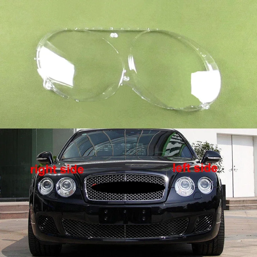 For Bentley Continental GT Flying Spur 2005-2017 Headlight Shell Transparent Headlamp Cover Plexiglass Replace Original Lens