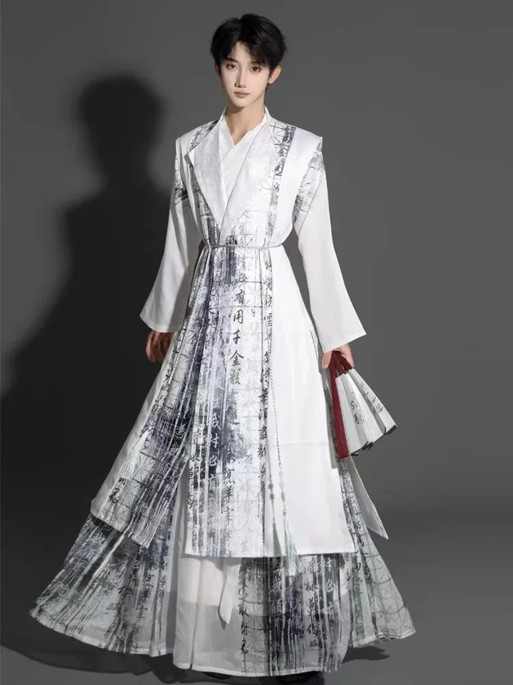 New Chinese Style Hanfu Dress Men Women Upgraded Cross Collar Traditional Costume China-chic Couples Swordsman Cosplay Clothes