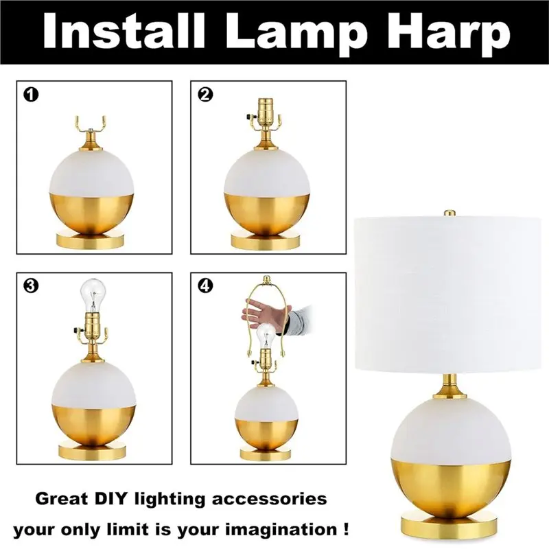 ABEZ 2 Pack Bulb Lamp Shade Detachable Lamp Shade Holder Gold Lamp Shade Holder Light Bulb Clip Adapter Lampshade Bracket