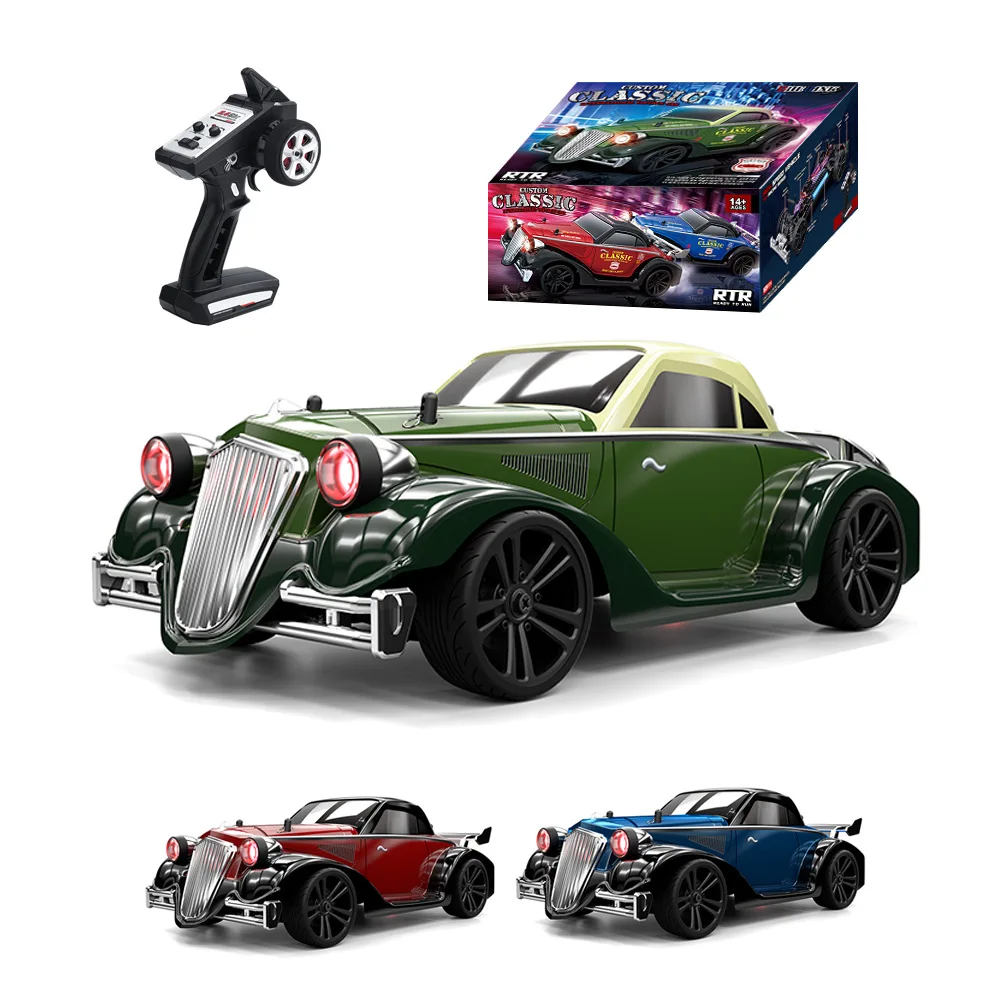 New 2.4g Off-road High-speed Flat Sports Car Electric Remote Control Four-wheel Drive Racing 1:16 Retro Classic Car Toy Gift