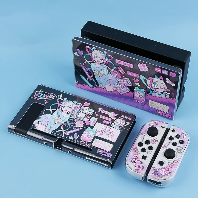 Śliczny przełącznik oled Anime Wygląd gry Etui ochronne NS Switch Lite Przezroczysta twarda skorupa Odpowiednia dla Nintendo Switch Oled — zdjęcie produktu 4