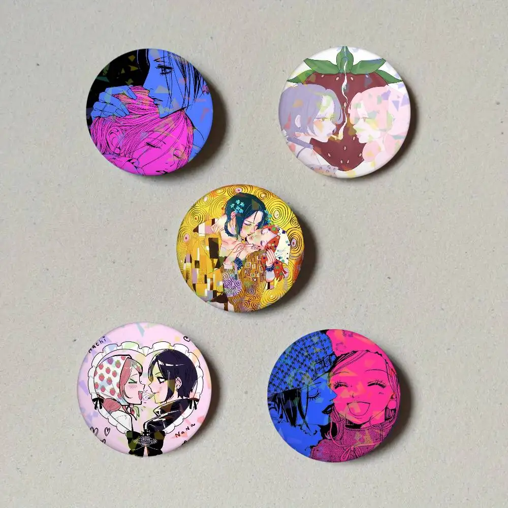 Anime Oosaki N-nanas and Hachi Cosplay Costume Badge Laser process Pin  Tinplate Brooch  Anime Prop Xmas Gift view 5