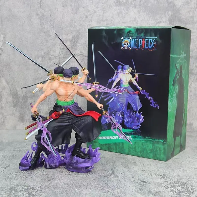 30cm uma peça zoro figura de ação anime asura roronoa zoro estátua figura de ação coleção modelo brinquedo do miúdo para presentes de natal