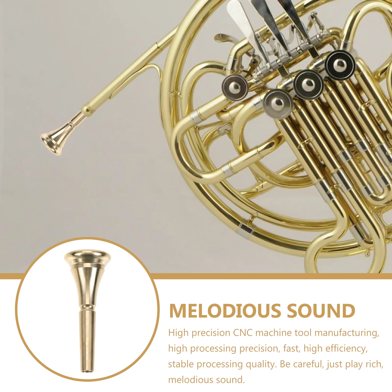 

Copper Alloy Horn Mouthpiece Professional Musical Instruments Accessories Replacement Parts for French Horn Beginner Student