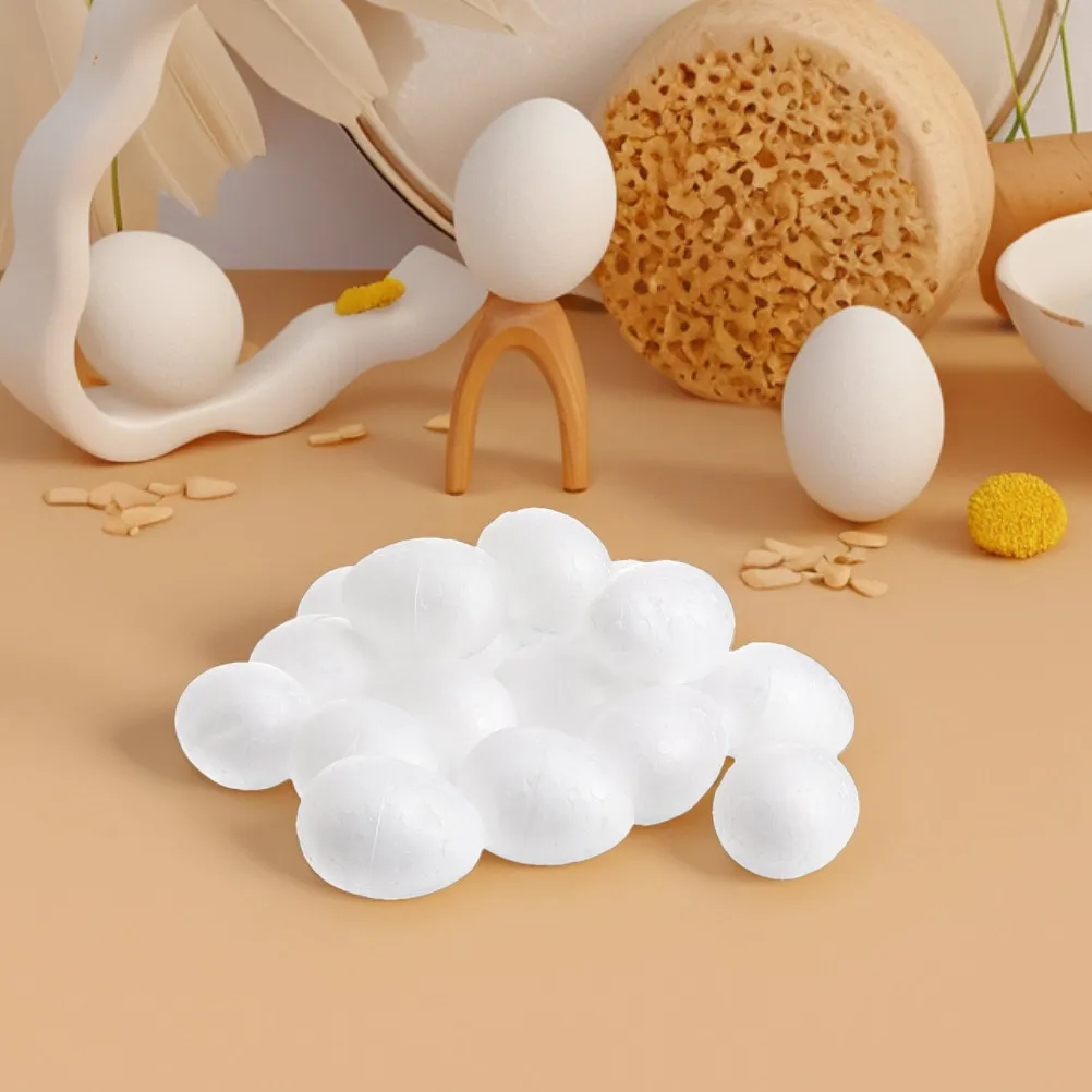 

60Pcs White Foam Easter Eggs Smooth Lightweight DIY Craft Eggs for Kids Adults Painting Decorating Ornament Making Spring
