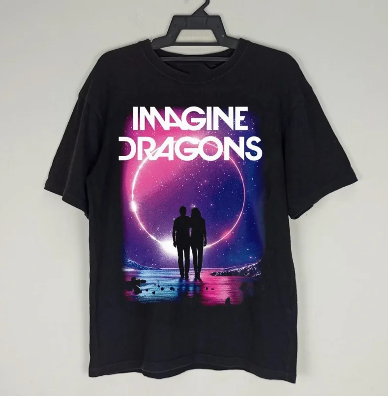 

Vtg Imagine Dragons Band For Fans Cotton Black Full Size For Men Shirt