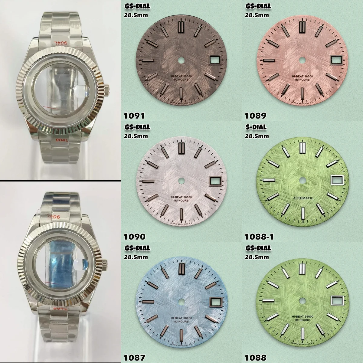

SKO NH35/NH36 Movements GS Logo 28.5mm Weaving patterns Metal Dial Watches for men Watch Modification Accessories