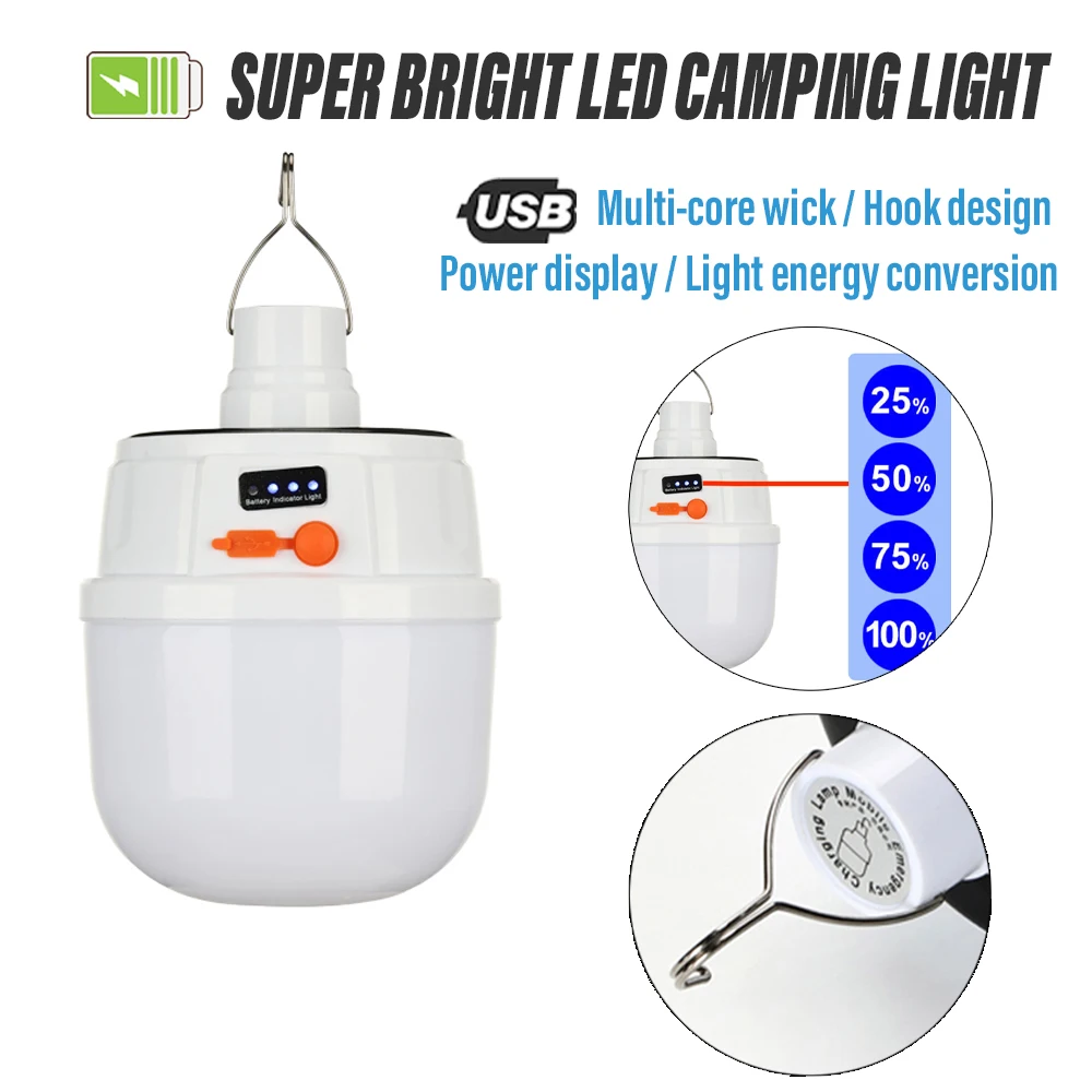 Super Bright LED Flashlight, Rechargeable Carrying Light, Outdoor Camping Light, Carrying Hook Design, Solar Charging Panel