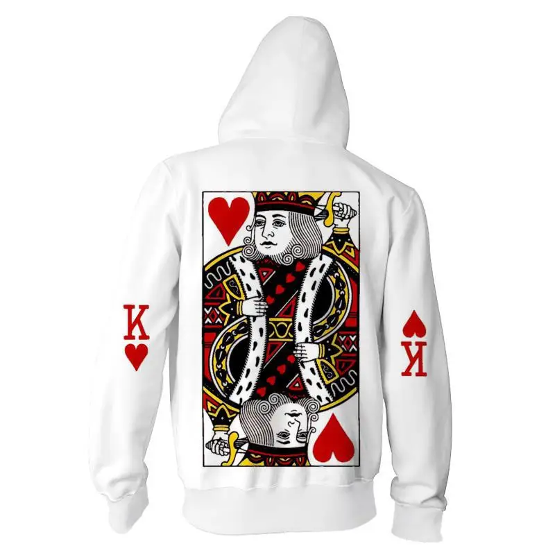 Playing Cards Poker K Hoodie Cosplay Costume Queen Men's Clothing Unisex 3D Hoodies Sweatshirts