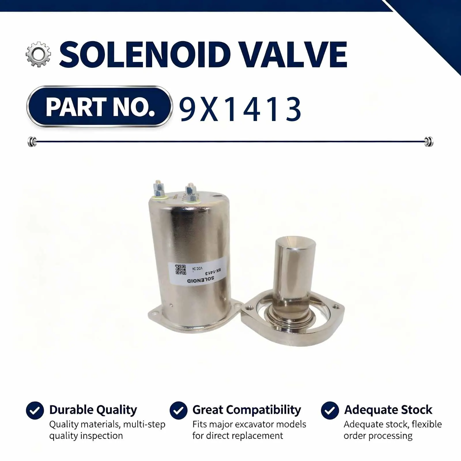 New 9X-1413 9X1413 24V Solenoid Valve Compatible for Caterpillar CAT WEG Generator