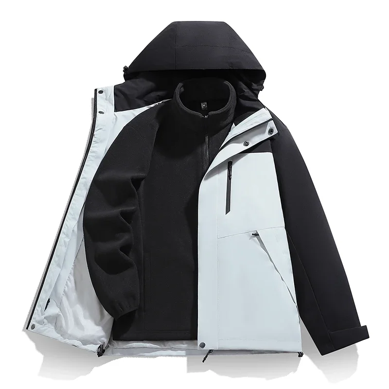 2025 New Autumn Winter Outerwear Outdoor Thicken Windproof Waterproof High Quality Down Jacket Men Women Warm Three in One Coats