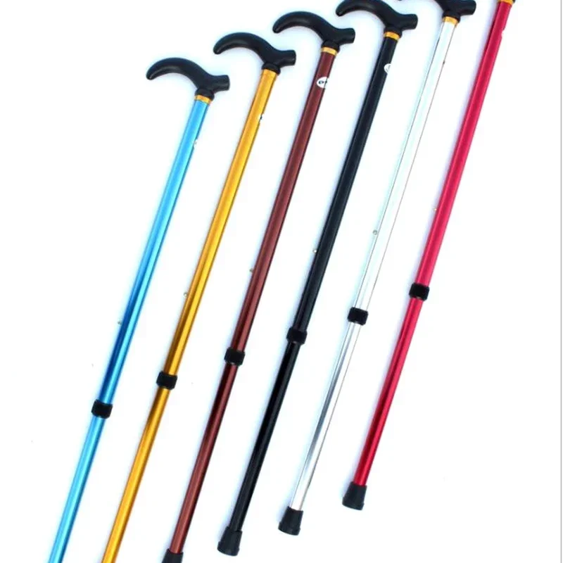 Adjustable Walking Stick Cane 2 Section Stable Anti-Skid Anti Shock Crutch for Old Man Hiking