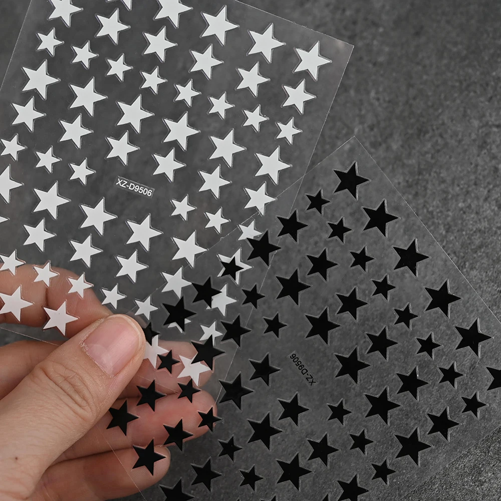 8 Uds. De pegatinas de arte para uñas mixtas con estrellas láser coloridas, calcomanías holográficas de pentagrama, decoración, calcomanías autoadhesivas para manicura DIY