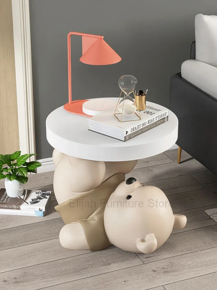 Home Decor Vigorous Bear Furniture Coffee Tea Table Sofa Corner Table Bed Side Table Home Room Floor Decoration