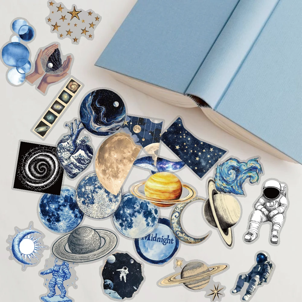 50 قطعة من ملصقات الفضاء الأزرق الإبداعية صورة غرفة المعيشة جراب هاتف القهوة المحمول الأمتعة ملصق هدية غالاكسي الفضاء الخارجي الشارات #6