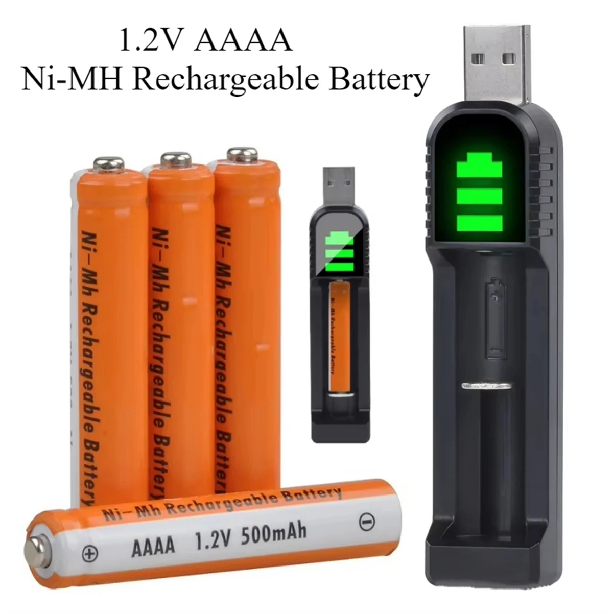 N84R 1,2 В AAAA Ni-MH аккумуляторная батарея для стилусов, игрушек, Bluetooth-наушников, USB-зарядное устройство для емкостной ручки Microsoft