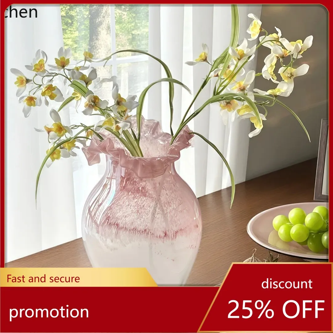 

Zml gradient pleated petal mouth vintage high-end artistic floral arrangement ornament