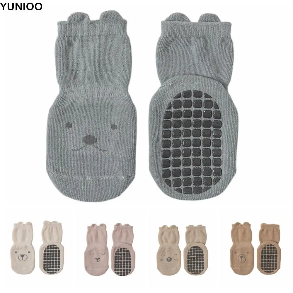 

5Pairs Fashion Bear Ears Baby Cotton Socks Non-slip Autumn Spring Toddle Step Socks Cute Breathable Short Tube Socks Autumn
