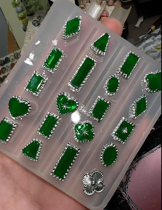 New Jade Pendant Jewelry 3D silicone Nail Art DIY Accessories Nail Art Mold Nail Art Stamping Template Stencils Decoration Tool