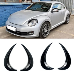 Cubierta embellecedora de cejas para faros delanteros, pegatina de pestañas para párpados, color negro brillante, para Volkswagen VW Beetle 2012-2018, accesorios