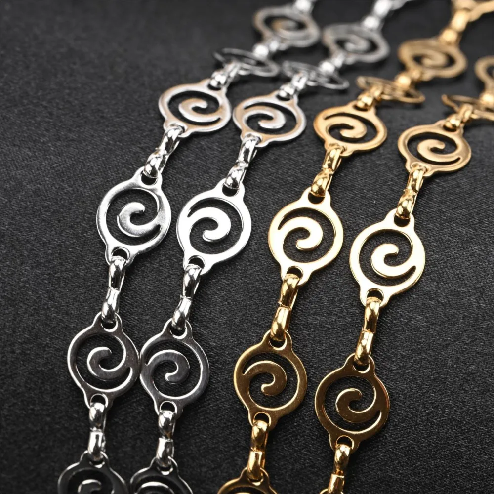 

1Meter Stainless Steel Spiral Link Chain For DIY Necklace Bracelet Jewelry Making Supplies Materials Craft Chain Bulk Wholesale