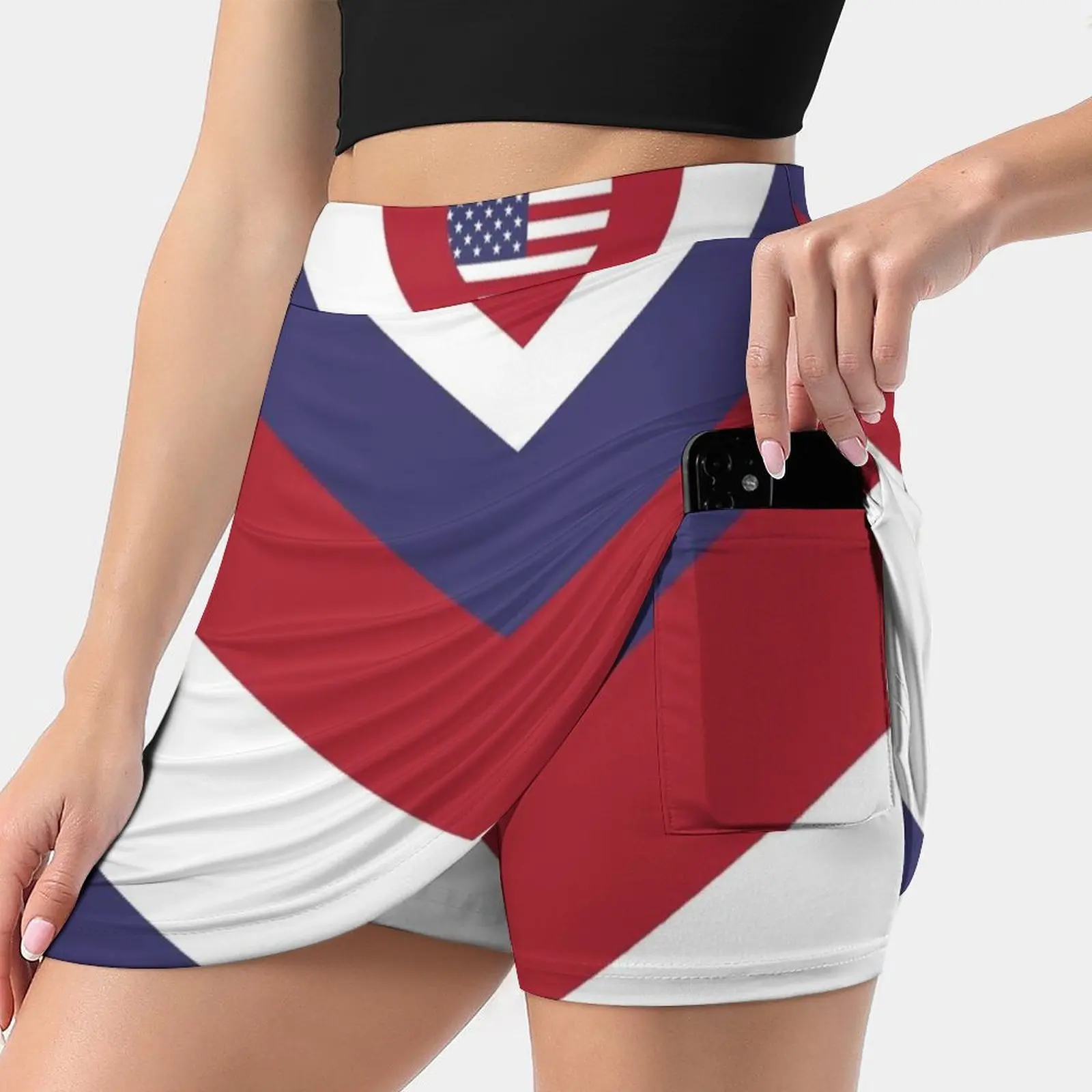 American Flag Heart Women's skirt Aesthetic skirts New Fashion Short Skirts American Patriotic Usa America United States Of