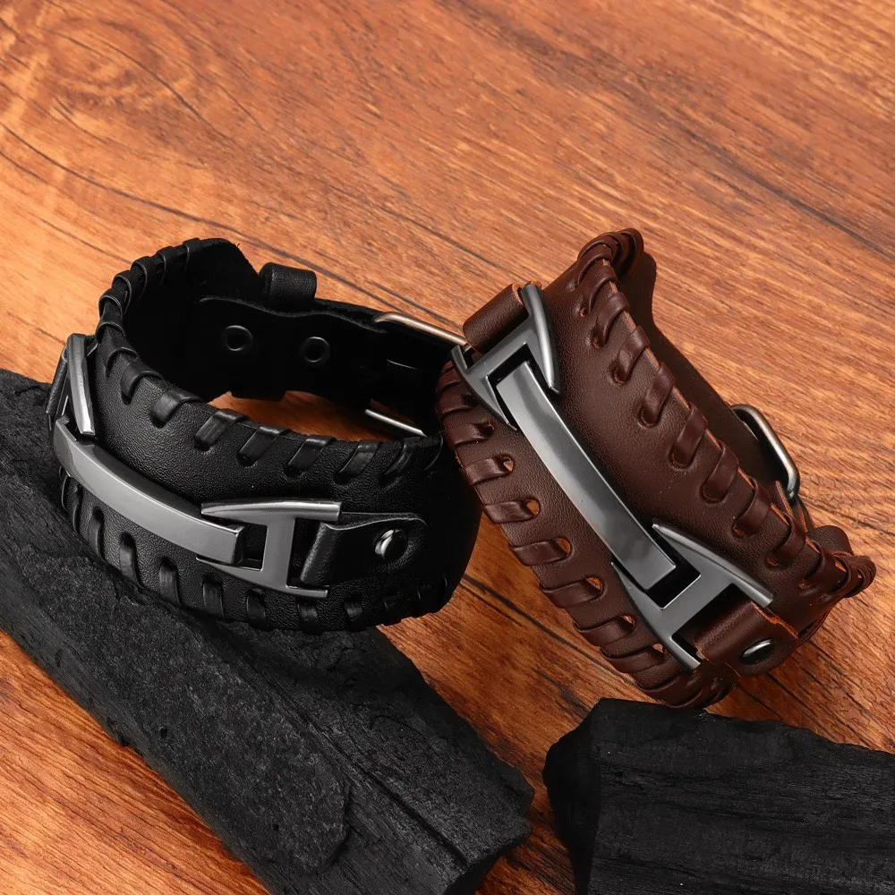 Fashion Punk Leather Bracelet for Men and Women, Small Personality, Retro Couple Accessories, Bracelet, Casual Wrist Strap