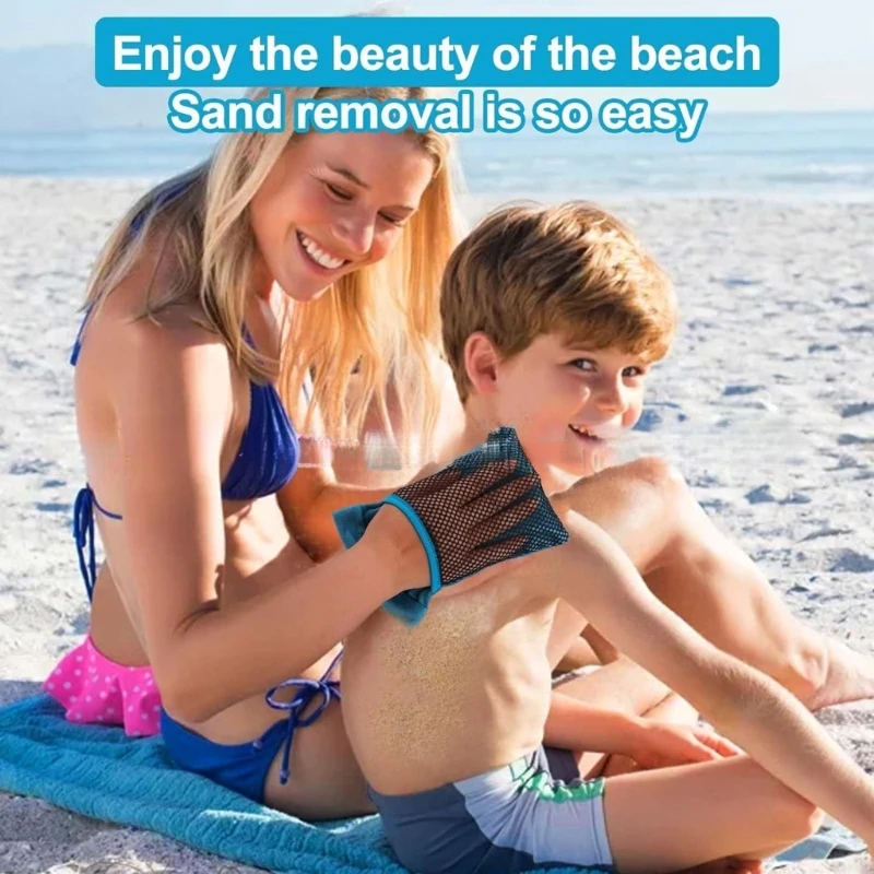 قفازات إزالة الرمال القابلة للغسل أداة تنظيف الرمال للتخييم وأنشطة الشاطئ 15UB