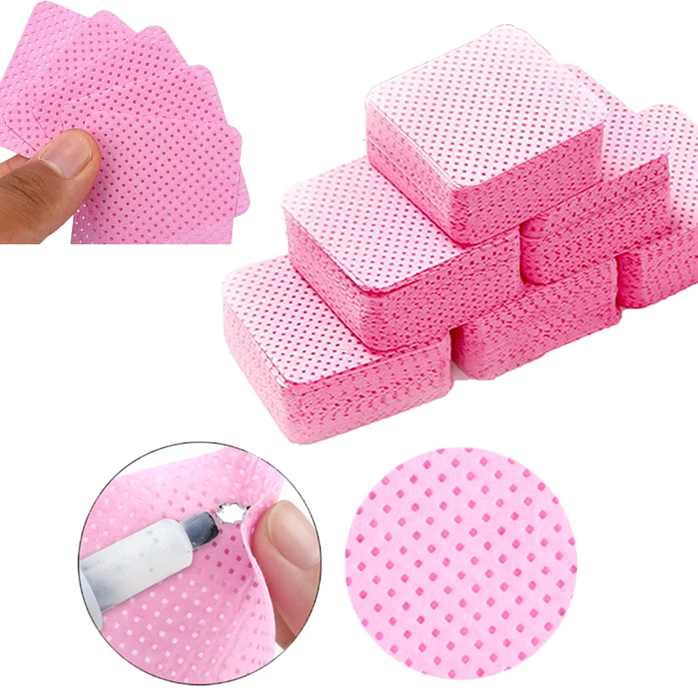 200 PCS Lint Free Nail Wipes Eyelash Extension Glue Wipes Absorbent Non-woven Lash Glue Wipes, Nail Polish Remover Cleaning Tool