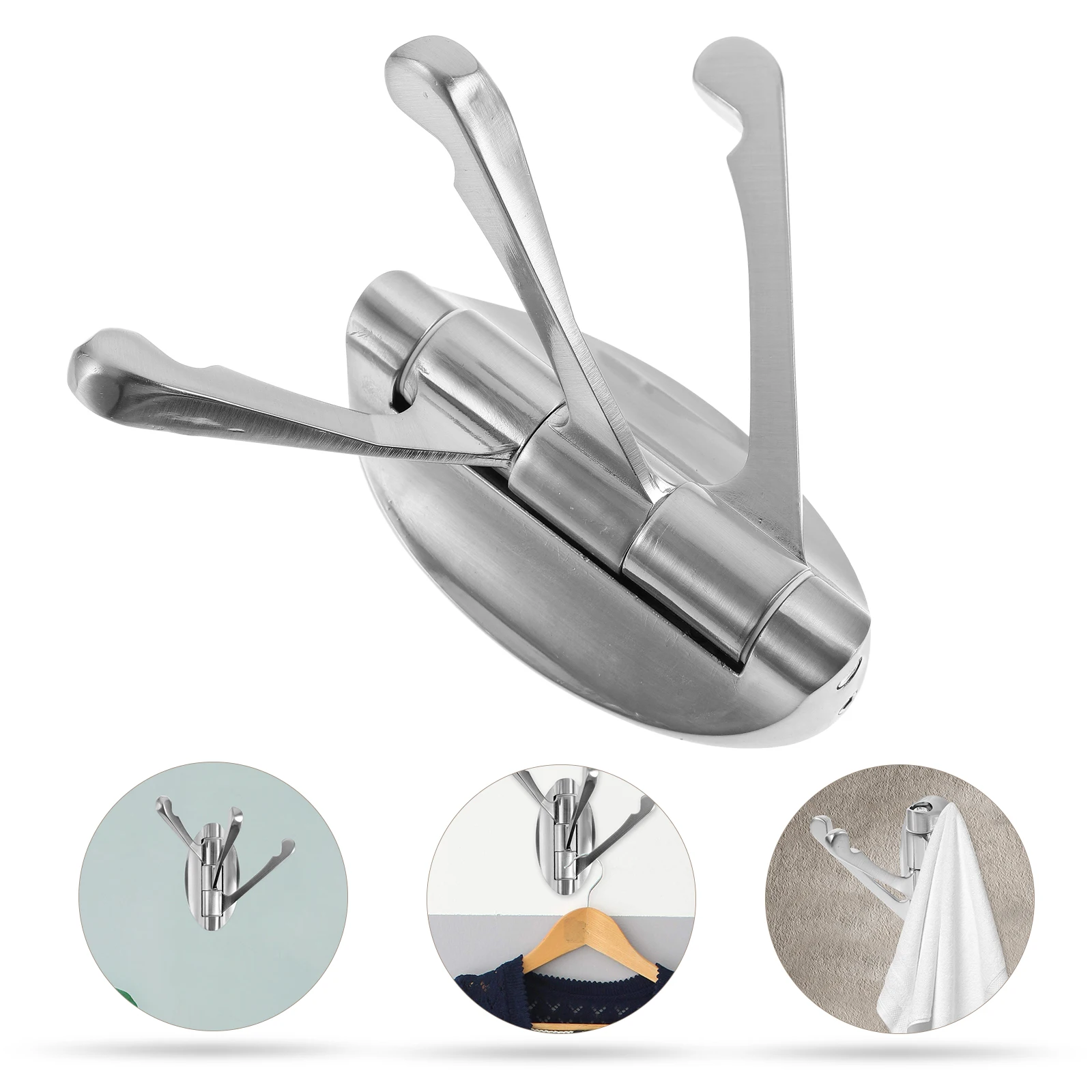 

Multifunctional Zinc Alloy Wall Mounted Hook Heavy Duty Bathroom Towel Coat Robe Hook With 3 Rotating Arms Decorative Home