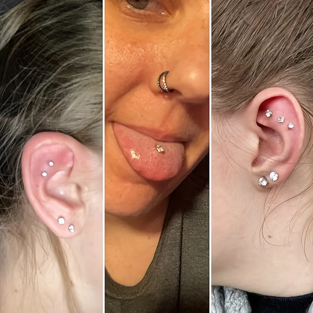 2 قطعة الفولاذ المقاوم للصدأ زركون الشفاه ترصيع Labret الأنف ترصيع الزنمة اللولب الأذن ثقب المجوهرات 6 مللي متر 8 مللي متر 10 مللي متر شريط طول