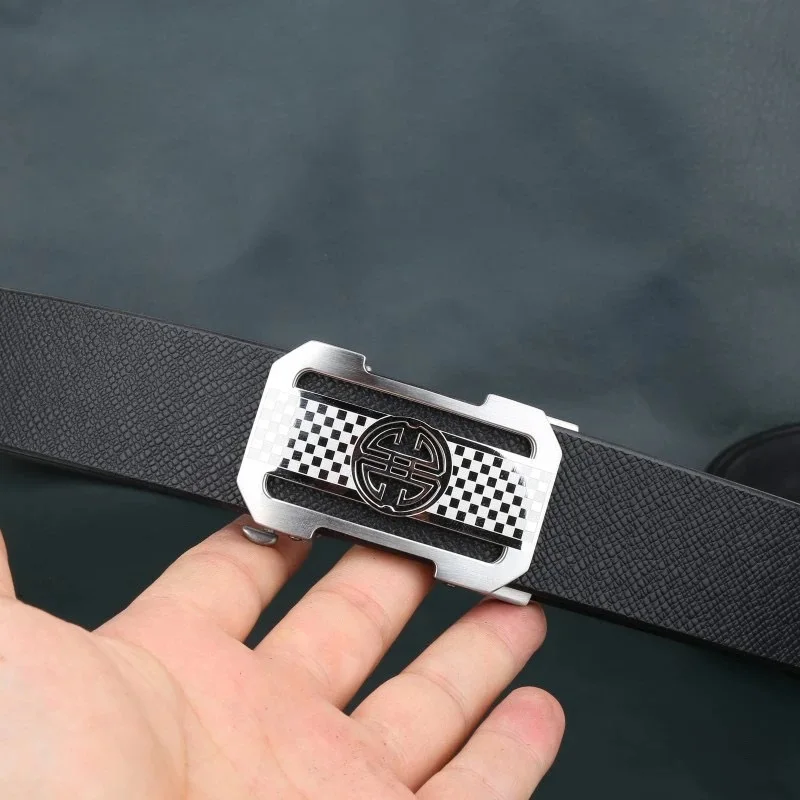 Handmade Xiaoxiangyun buckle with palm print for men, genuine cow leather belt imported from Italy, top layer cowhide belt, 304