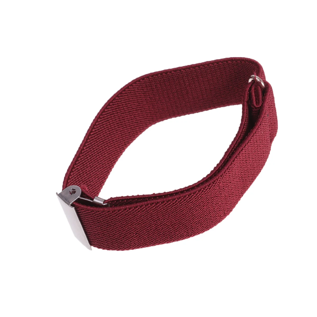 

1Pair Durable Anti-Slip Shirt Armband Chinlon Non Adjustable Wine Red for Office Formal Shirt Stay Belt Unisex