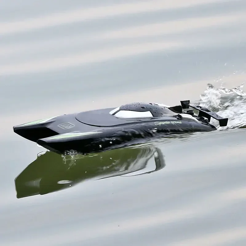 Barco de carreras de alta velocidad para niños y adultos, barco de Control remoto de 2,4G, 25 KM/H, 2 canales, Motor Dual