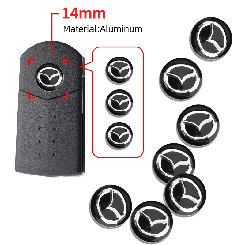 

2/5/10pcs 14mm For Mazda 2 3 6 ATENZA 3 BK BL 5 CR CW 6 II GH CX-7 ER MX-5 NC Auto Remote Key Emblem Logo Sticker Accessories