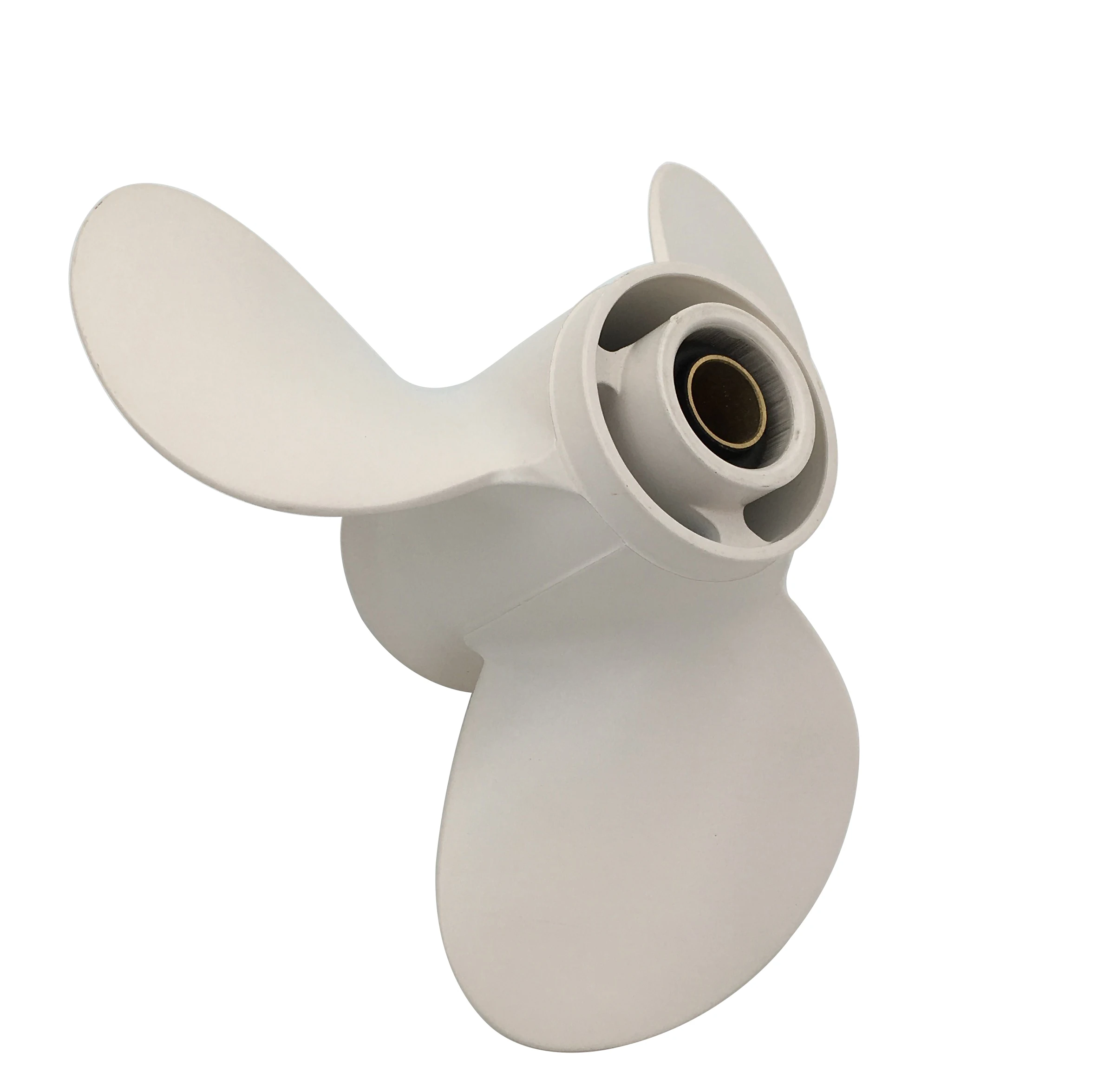 664-45949-02-EL For Yamaha Outboard 20HP-30HP Propeller 9 7/8x13 Aluminum Alloy Right-hand Rotation 3 Blades White Marine Boat